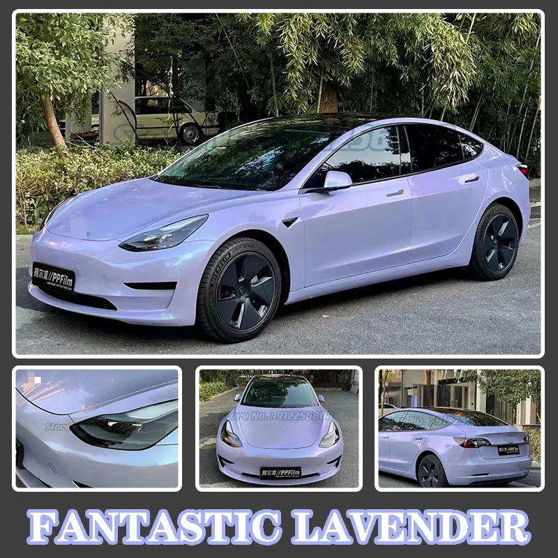 

1.52x18M Glossy Color Fantastic Lavender DIY Car Body Films Vinyl Car Wrap Sticker Decal Air Release Film