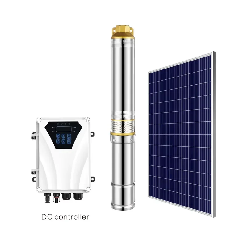 1HP 4 Inch Stainless Steel Solar Submersible Pump DC Deep Well Water Pump 110V for Irrigation System High Efficiency Motor DC