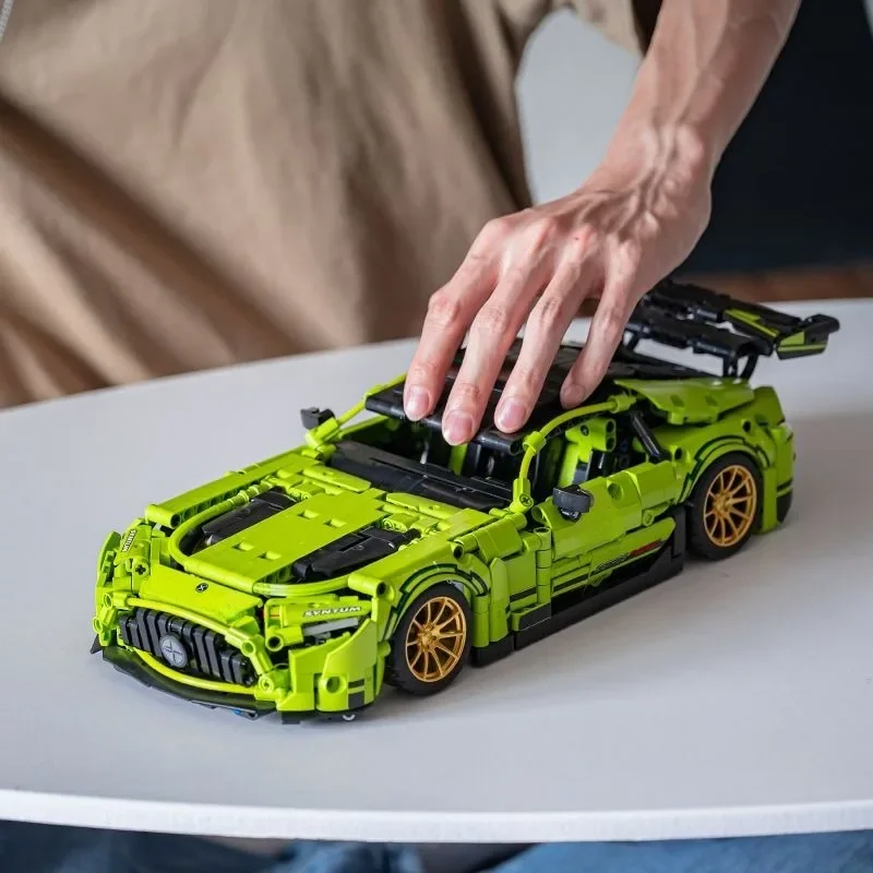 1466 PCS เทคโนโลยี 1:14 สีดํา Supercar racing building บล็อกประกอบอิฐรถของขวัญของเล่นสําหรับของขวัญวันเกิดเด็ก