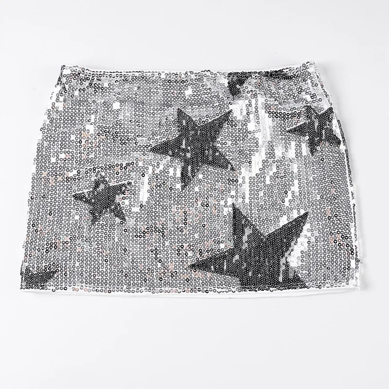 Sexy Low Waist Hip Skirt Spice Girls Personality Sequin Skirts for Women
