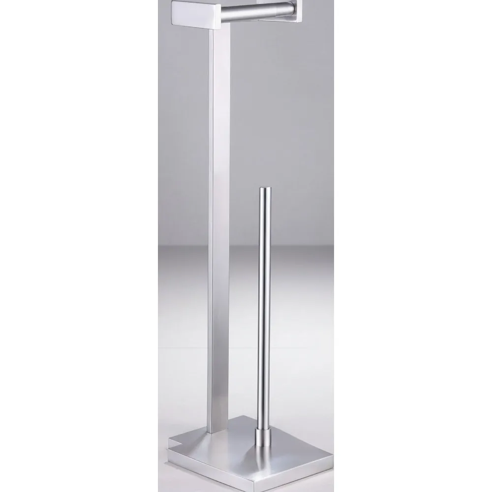 

Stainless Steel Free Standing Toilet Paper Holder, Brushed Finish, Rust-Proof for Modern Bathroom