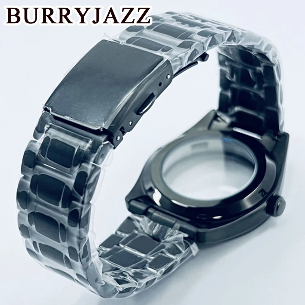 Imagem -06 - Burryjazz-waterproof Stainless Steel Ver Case Sapphire Glass Black White Ring Waterproof Nh35 Nh36 Nh34 Nh38 Nh70 40 mm