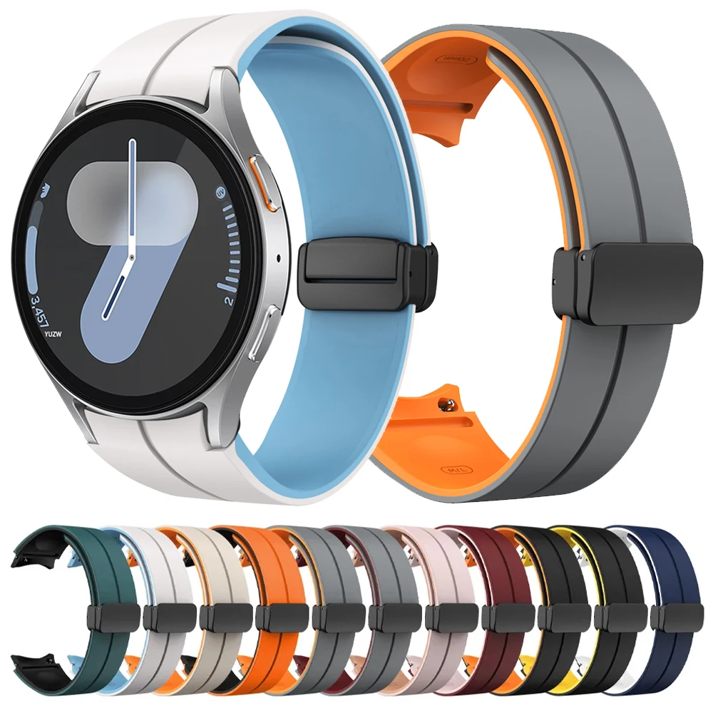 20mm Strap For Samsung Galaxy Watch 7 LTE 40mm 44mm Magnetic Buckle Bracelet For Galaxy Watch 7 6 5 4 Classic 5 Pro No Gap Band