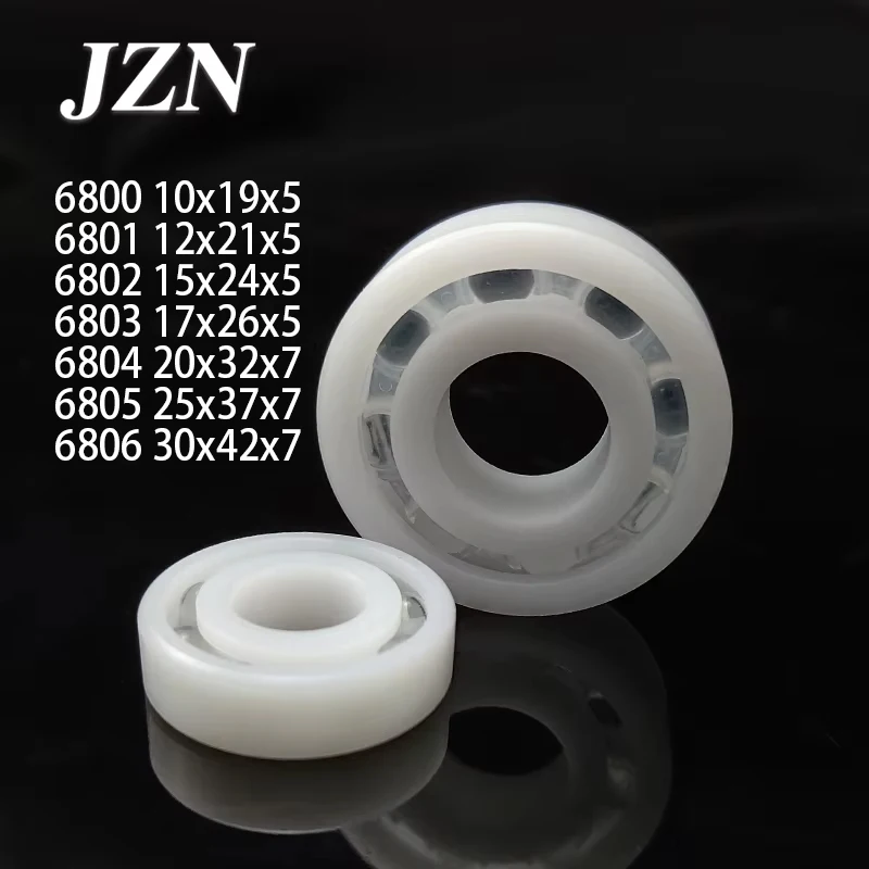 2PCS PE plastic bearings 6800 6801 6802 6803 6804 6805 6806 acid and alkali resistance electrical insulation