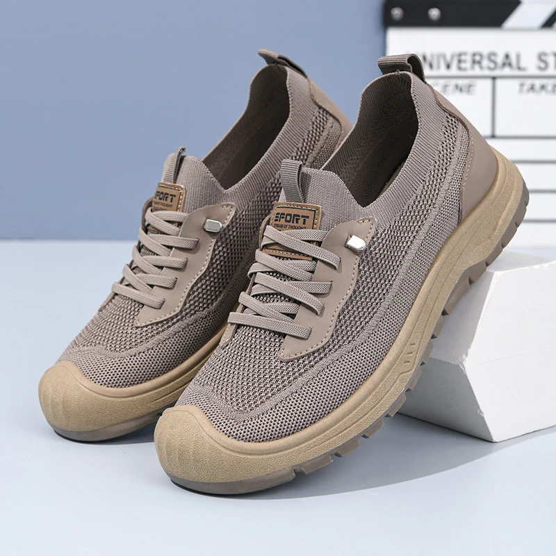 

Men's casual shoes, mesh perforated shoes, thick sole, anti slip and wear-resistant outdoor running shoes, sneakers