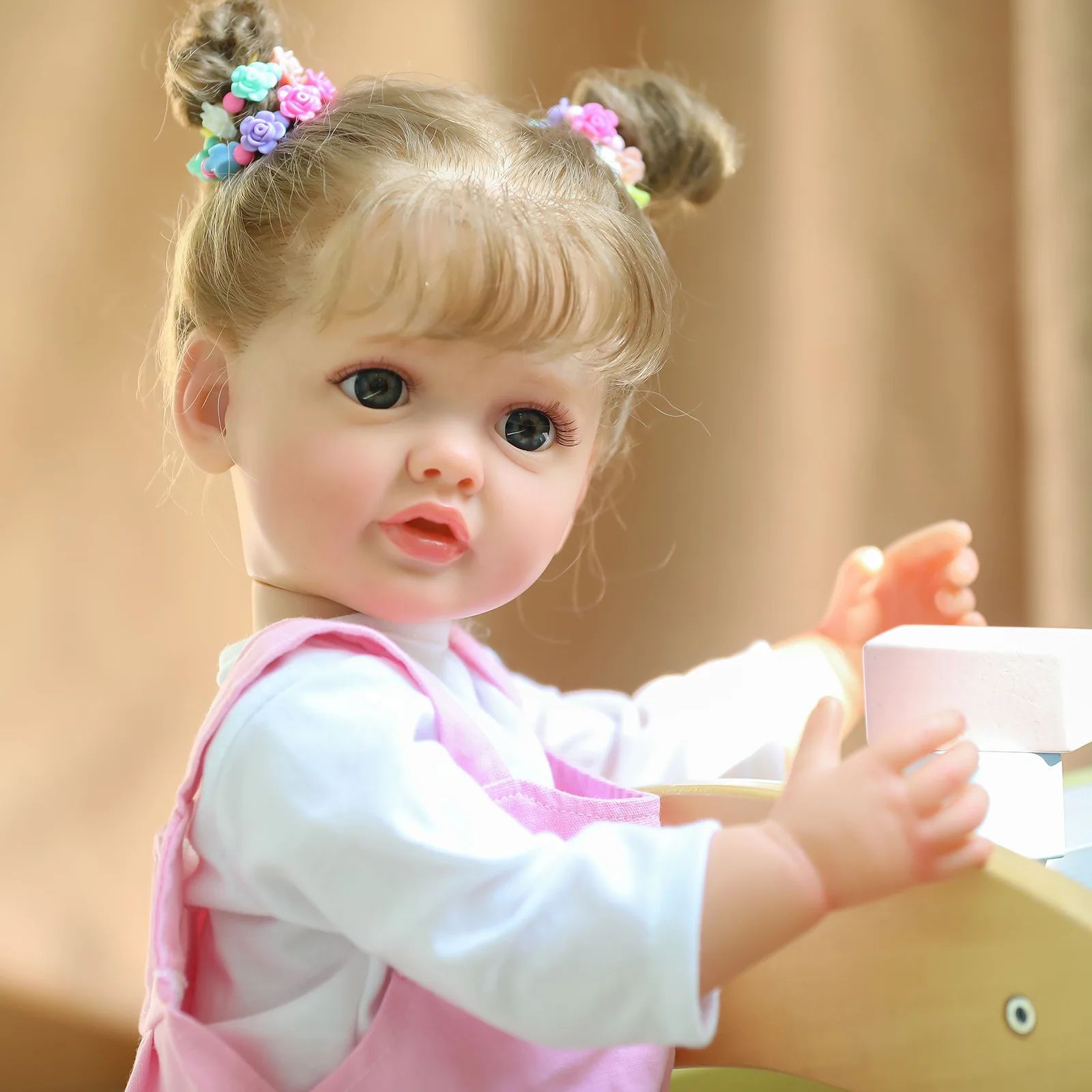 3D Skin Tone with Veins 55cm Realistic Girl Reborn Baby Doll Silicone Vinyl Full Body Doll Birthday Easter Gift Toy For Children