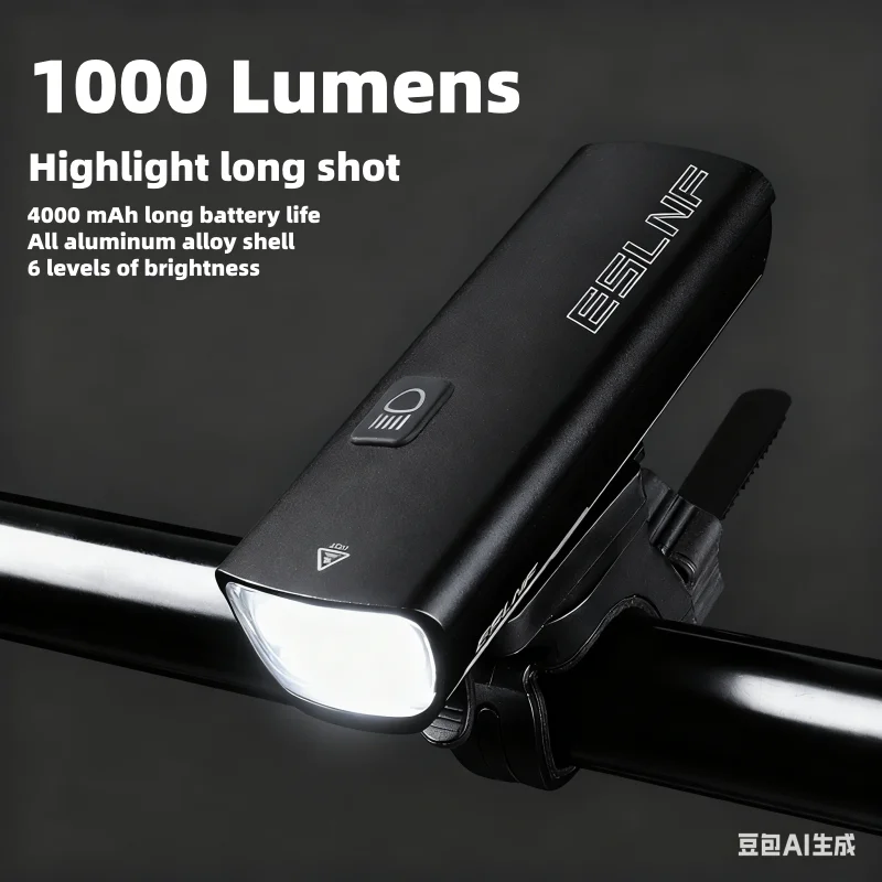 ESLNF 1000LM High Performance Aluminium Alloy Waterproof USB Rechargeable Bicycle Front Light High-lumen Bicycle Light