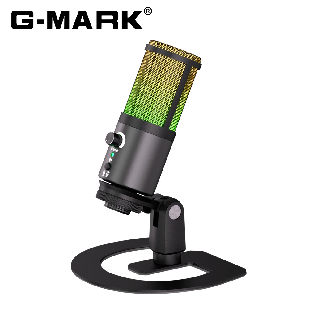 

G-MARK MK6 RGB USB Condenser Microphone, Gaming Microphone for Podcasts, Streaming, Broadcasting, Condenser Mic with Cardioid