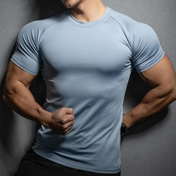 Summer New men's T-shirt Sports leisure running gym exercise training T-shirt quick drying short sleeve T-shirt men's top