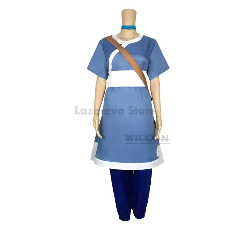 Anime  Avatar: The Last Airbender Katara Dress Cosplay Costume blue Uniform Set Woman Man Clothes Halloween Costume roleplay