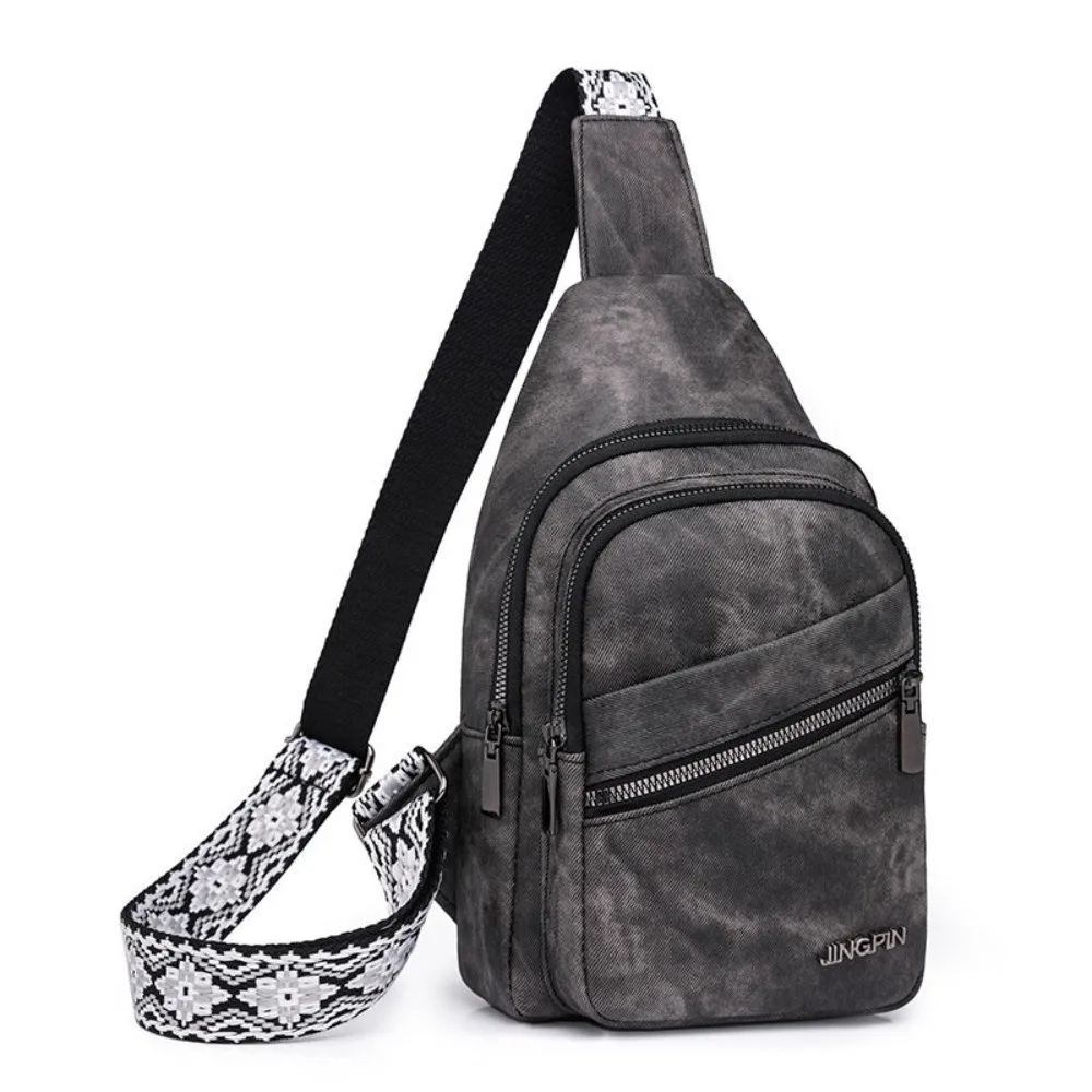 Fashion PU Leather Chest Bags Versatile Soft Crossbody Bags Portable Sling Packs For Men