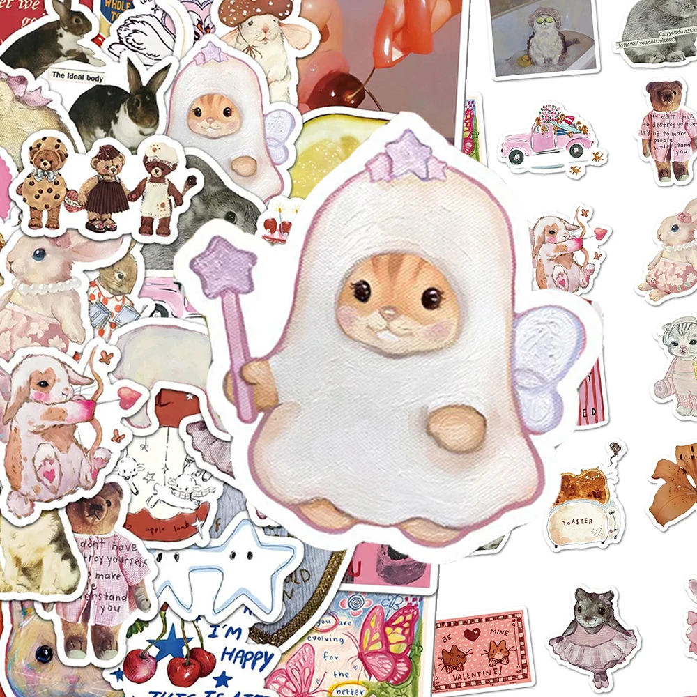 

10/30/50pcs Retro Cartoon Fairy Tale Style Pattern Stickers Cute Graffiti Decals DIY Suitcase Motorcycle Bike Waterproof Sticker