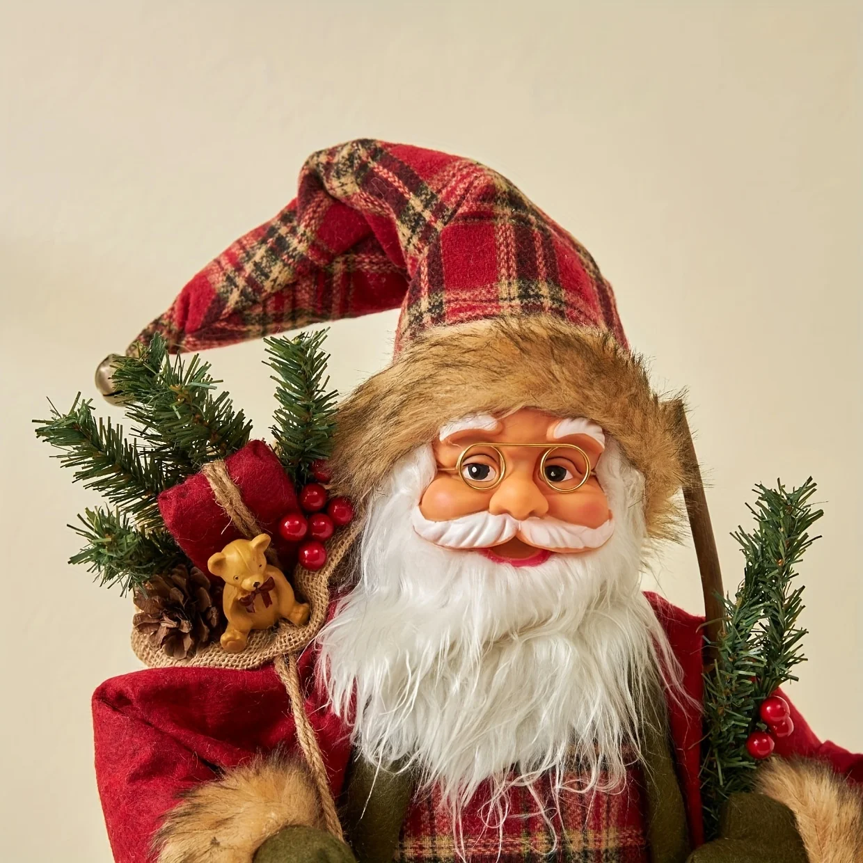 Santa Claus holiday decorations, Christmas decorations, shop window display, New Year atmosphere layout, desktop decoration