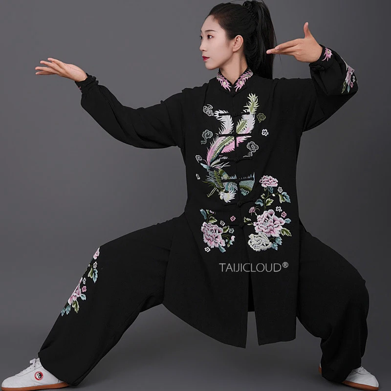 Contemporary Zen Tai Chi Suits | Women's Phoenix & Men's Dragon Kung Fu Uniform - Silk-Linen Baduanjin Practice Wear - Image 4