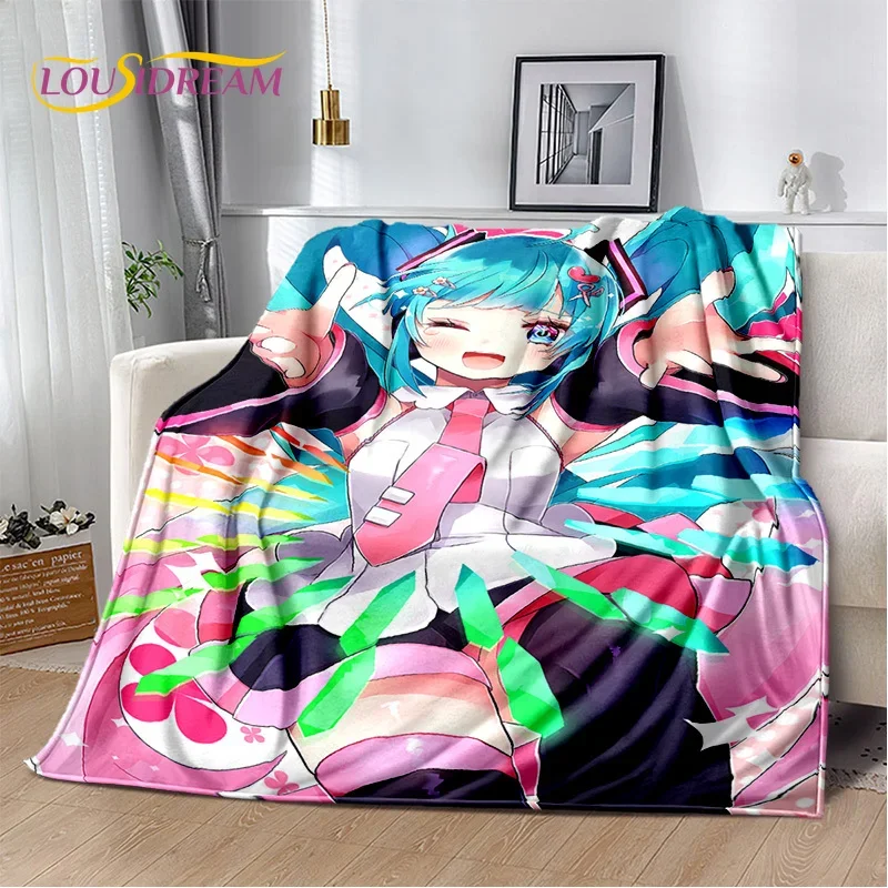 3D Cute M-Mikuu Cartoon Music Characters Blanket,Soft Throw Blanket for Home Bedroom Bed Sofa Picnic Office Cover Gift Kids view 6