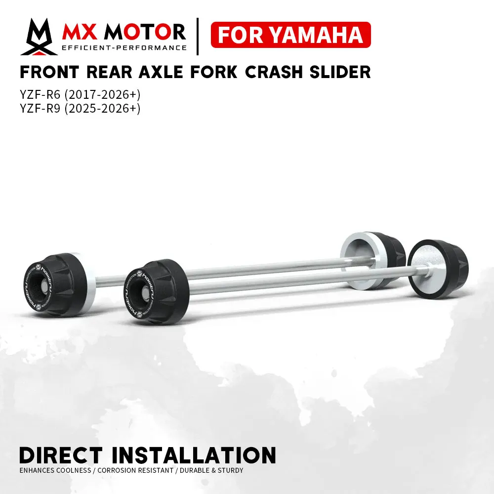 R6 R9 Motorcycle Front Rear Axle Fork Crash Slider For YAMAHA YZF-R6 YZF-R9 2017-2026 Rocker Arm Anti-collision Slider