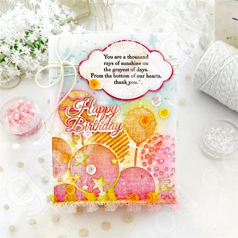 New Birthday Gift Box Cutting Dies Stamps Hot Foil Stencil Scrapbook Diary Decoration Embossing Template Diy Card Handmade