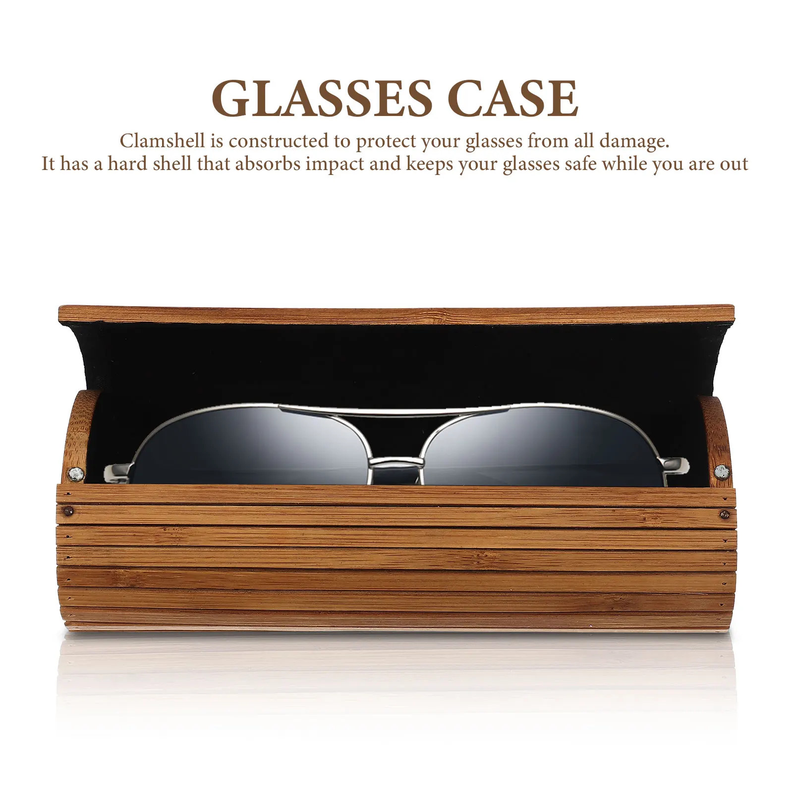 

Bamboo Glasses Case Sunglasses Storage Box for Men Women Portable Eyeglasses Container Wooden ganizer Gift