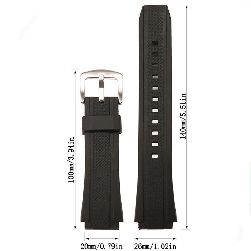 Resin Watchband For Casio EF-552 EF-552D-1A  Watch Strap Waterproof Sports Rubber Bracelet Watch Accessories 20mm