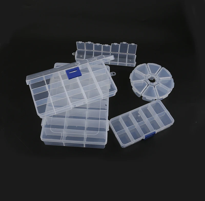 Practical Plastic Grids Compartment Plastic Storage Box For Jewelry Necklace Earring Bracelet Accessories Storage Box