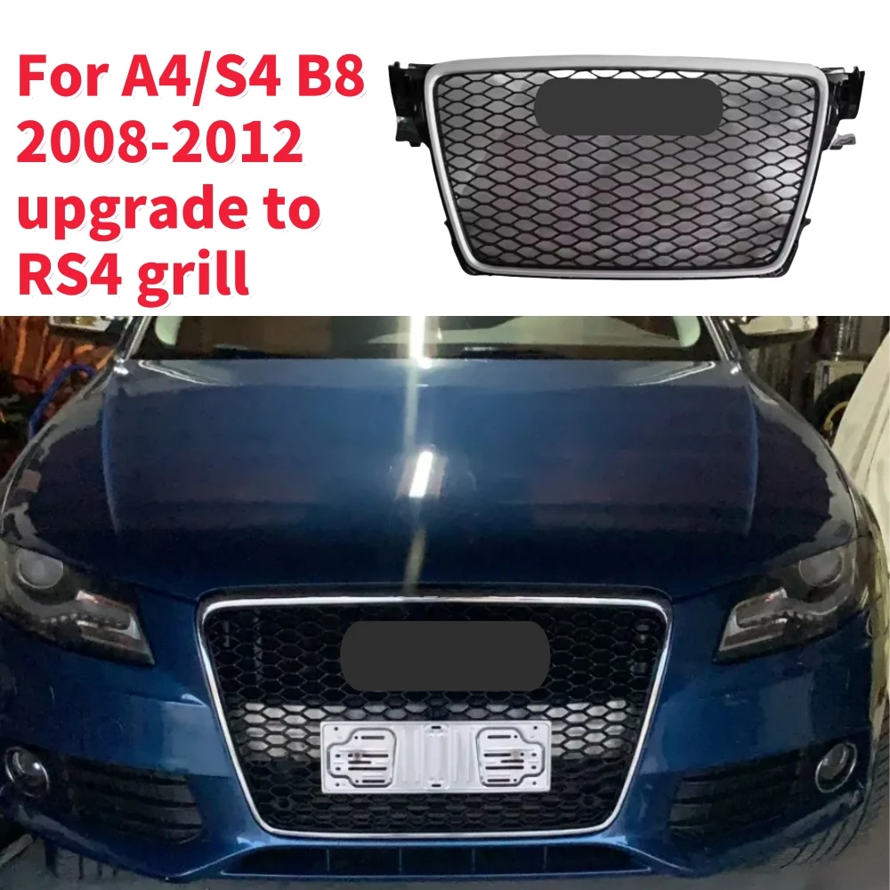 

For RS4 GrillRacing Grills Front Hood Grille Car Front Bumper Grill Center Grille for A4/S4 B8 2008-2012