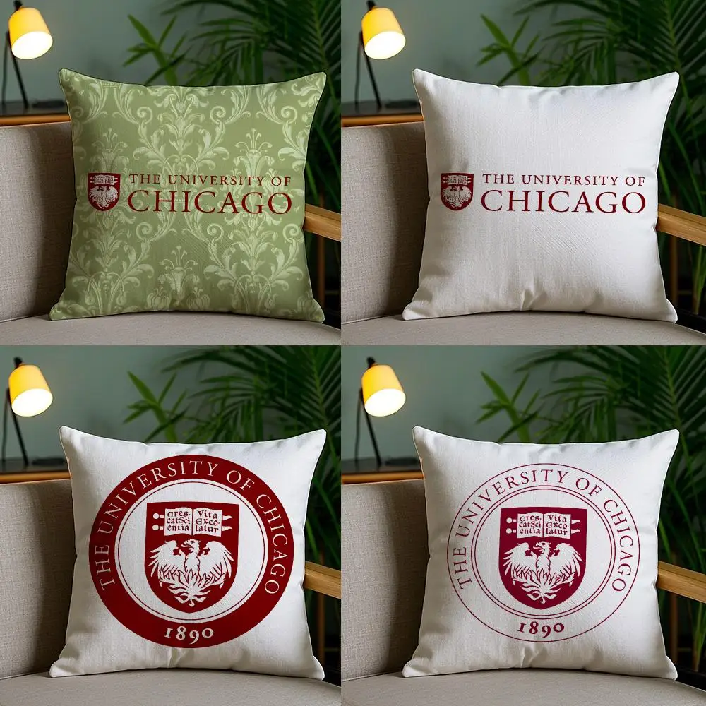 University Of Chicago Cushion Cover Cushion Cover Soft Washable Pillow Case Multi-Scene For Couch Bed Travel Office Use