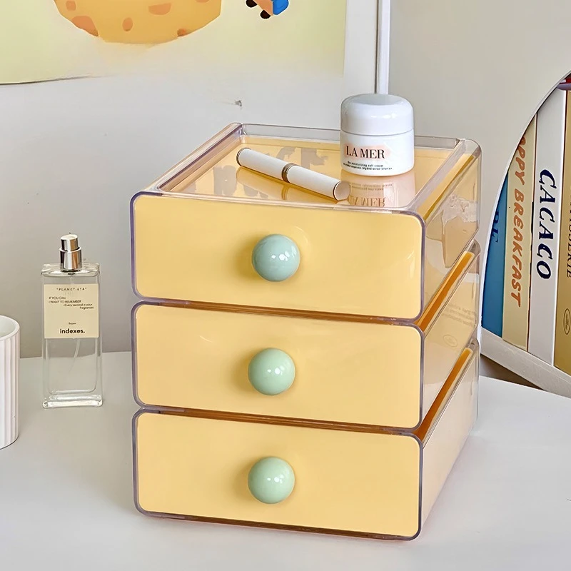 

1 шт. акриловый настольный органайзер с выдвижными ящиками, штабелируемый, для канцелярии и косметики, стеллаж для хранения, домашний органайзер