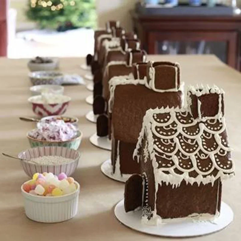 Creative New 2026 House Door Shape 3D Silicone Mold Christmas Gingerbread Fondant Chocolate Mold DIY Cake Decor Baking Accessory