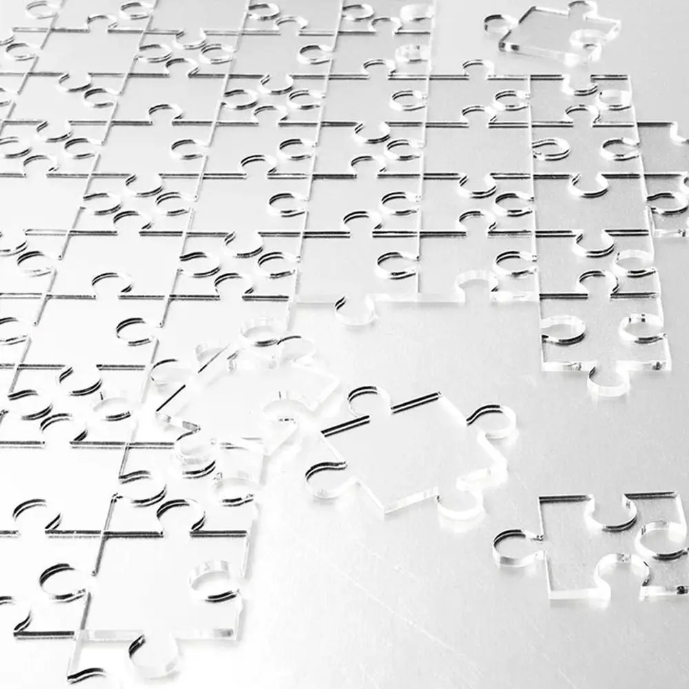 49/121/200/300 szt. Śmieszne, unikalne akrylowe puzzle, niemożliwe wyzwanie, gra antystresowa, dekompresyjna, przezroczyste, puste puzzle