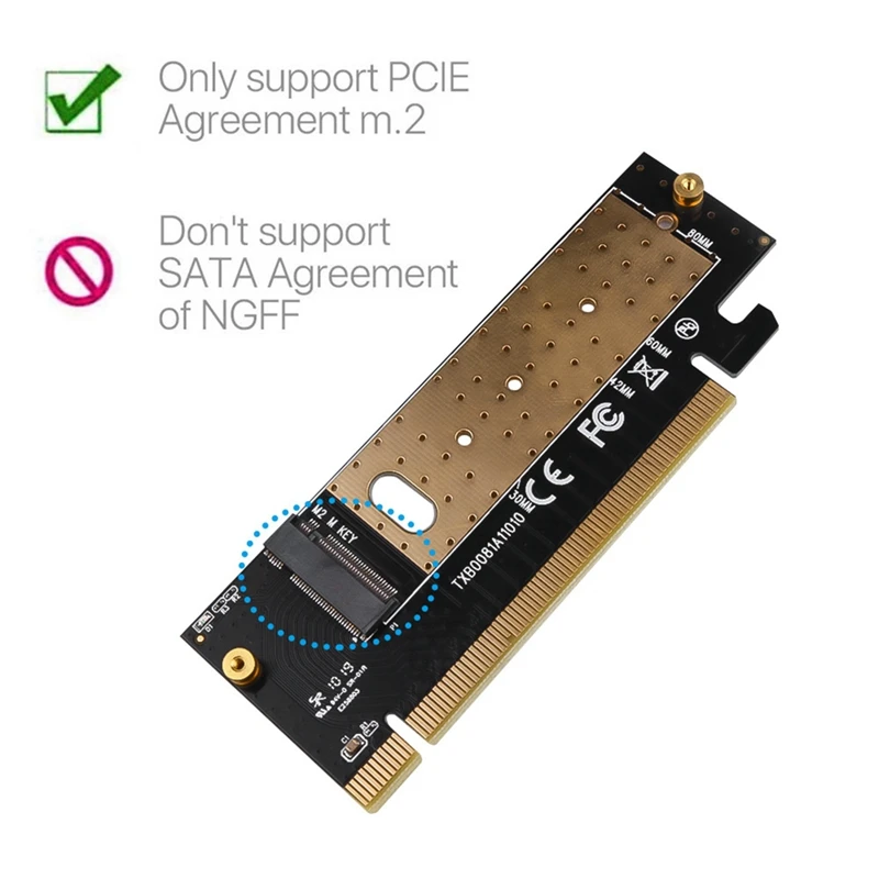 Top-M.2 Nvme SSD NGFF TO PCIE 3.0 X16 Adapter Card M Key Interface Expansion Card Full Speed Support 2230 To 2280 SSD