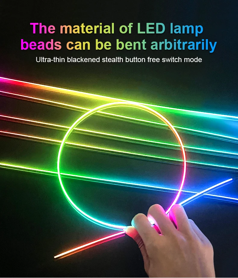 18 in 1 64 Farben RGB Symphony Auto Umgebungslicht Innenraum Acrylführung LED-Streifen Licht Dekoration Atmosphärenlampe durch APP-Steuerung – Detail 12