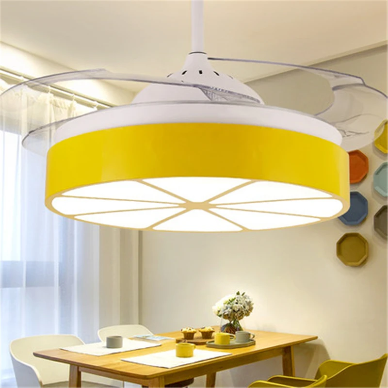 SGROW Invisible Ceiling Fan Light Living Room Dining Room Bedroom Modern Minimalist Nordic Decorative Fan Light With LED