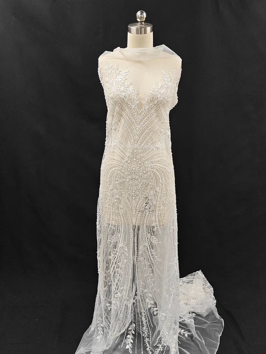 مسمار حبة الترتر نسيج الدانتيل الخياطة الراقية فستان الزفاف، ثوب مسائي، المرحلة زي DIY مصمم النسيج #6