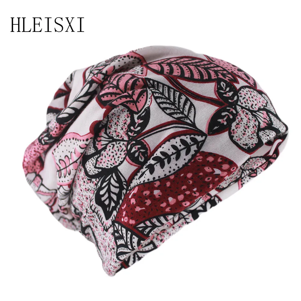 Top Fashion Women Autumn Warm Beanies Skullies For Girls Spring Scarf Hat Outdoor Floral Gorras Hip Hop Dance Bonnet Sale