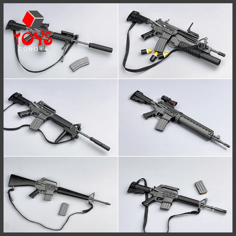 1/6 군인 장난감 소총 M4 M4A1 M4 SOPMOD XM177 M16 미국 군사 무기 모델 실행 가능 없음 12 "액션 피규어 장면 액세서리