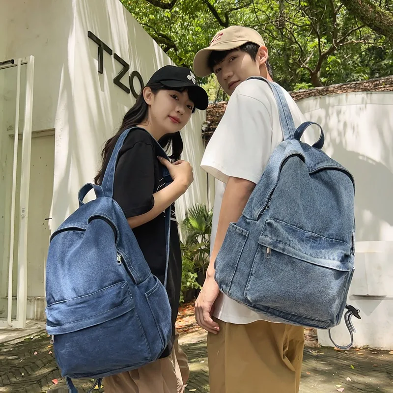 fashionable-large-capacity-denim-double-shoulder-bag-women's-backpack-new-arrival-fall-season-lightweight-versatile-school-bag