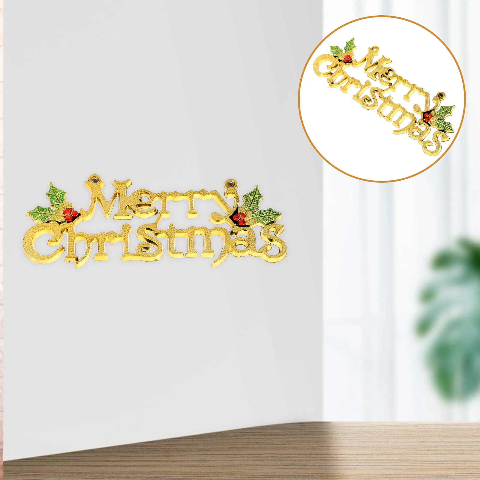 Feliz carta cabide de porta plástico sinal de natal pendurado pingente festivo estilo retro decoração segura pele amigável para o natal