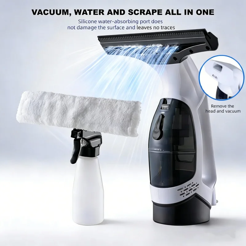 

Стеклоочиститель, не оставляющий следов, USB-заряжаемый инструмент для мытья окон, для автомобильных стекол, стекол ванных комнат, с функцией впитывания воды.