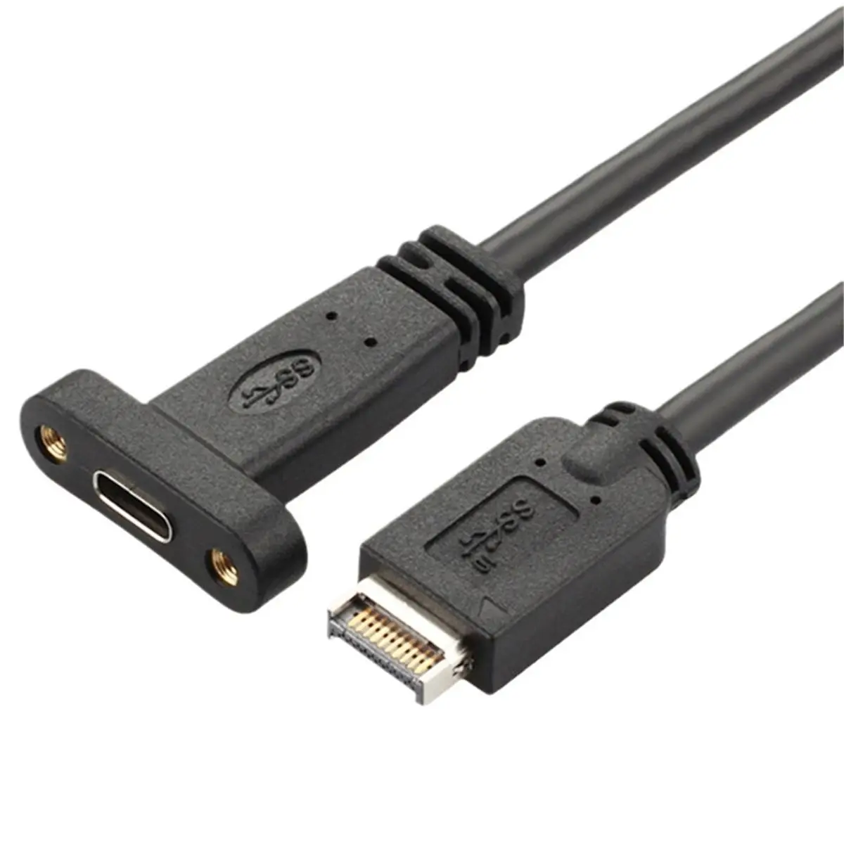 NEW FACTORY~USB 3.2 KEY-A to Dual Type-C Female TYPE-E Baffle Cable Double Chassis PCI Front Data Adapter Cable High-Speed 10GB