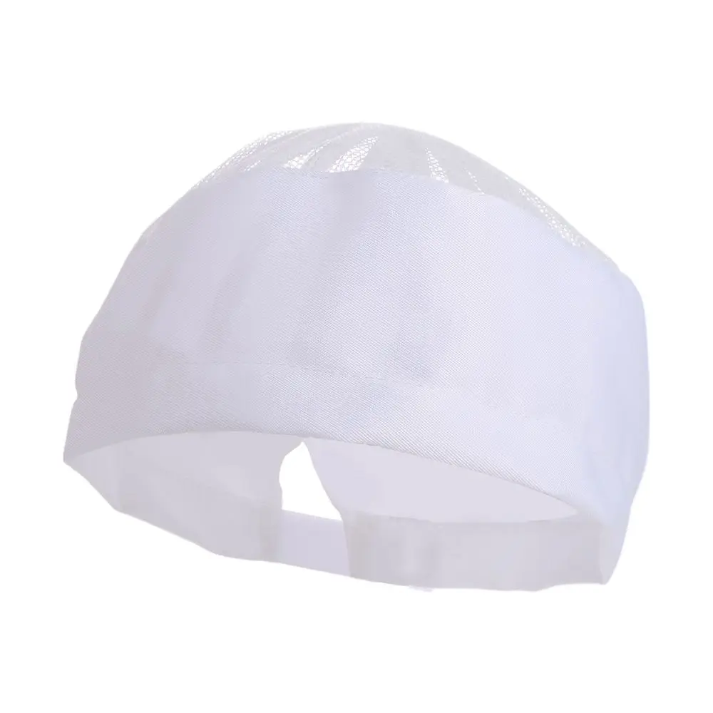 Japanese-Style Breathable Sushi Cap WIth Mesh Top Adjutable Strap Chef Flat Top Caps No Eaves Single Layered Chef Hat