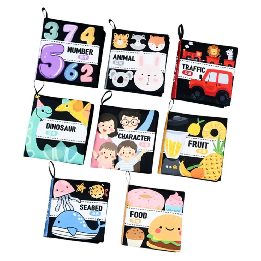 Livre en tissu PET pour bébé de 0 à 6 ans, livre en tissu cognitif coloré, formation à l'éveil, Puzzle, jouet, livres d'illustration de dessin animé