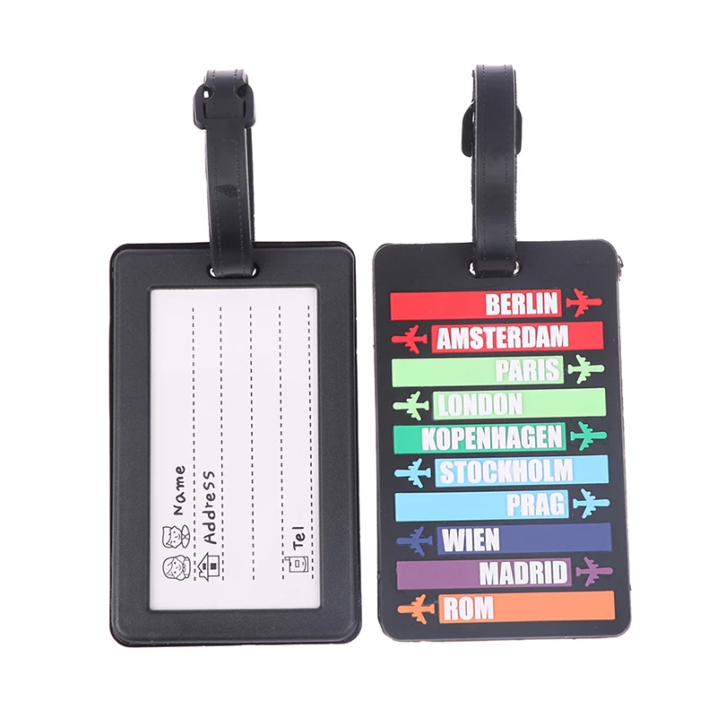 Creative 3D Letters Soft PVC Luggage Tag Travel Backpack Luggage Tag Portable Label Travel Accessories Baggage Boarding Tag