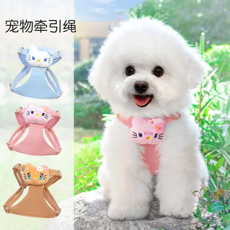 Dog Leash Vest Small Dog Walking Leash Bichon Frise Teddy Shiba Inu Chest Carrier Pet Dog Chain