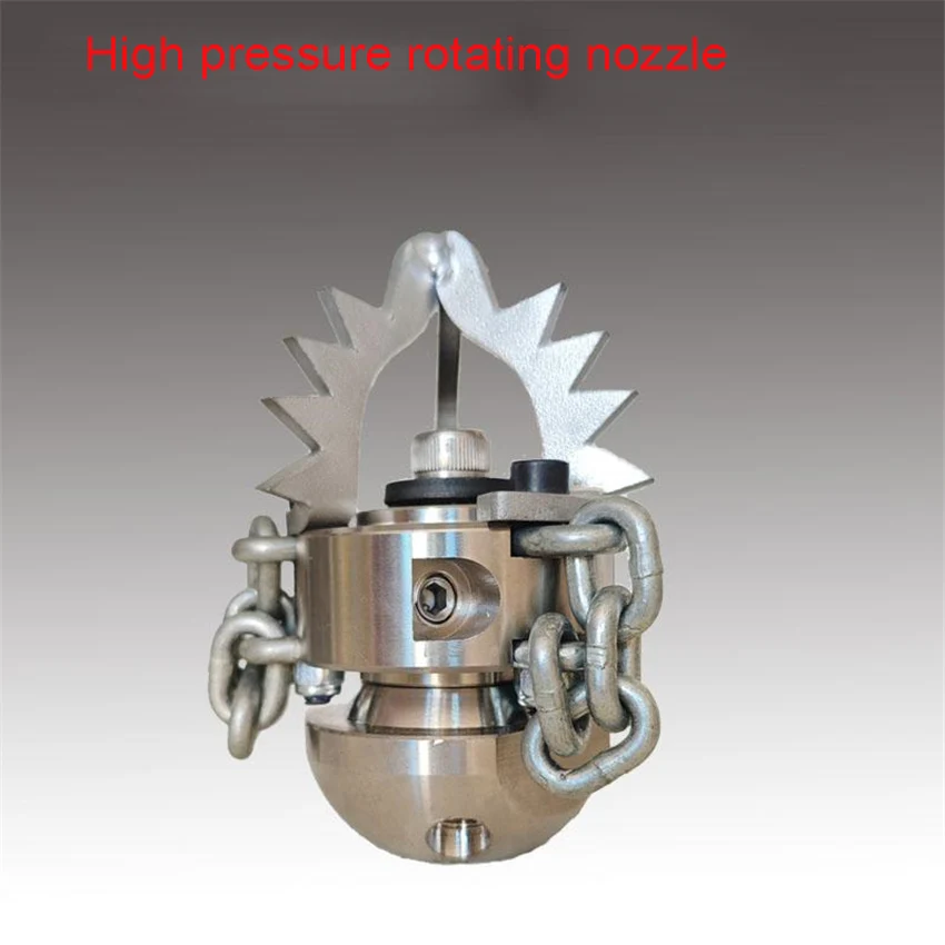 G1/2 High-pressure Blasting Nozzle 0.65KG Stainless Steel Rotating Cleaning And Dredging Of Hard Objects In The Sewer Pipeline