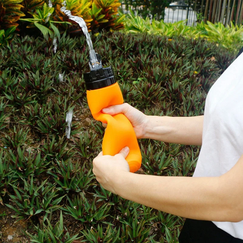 Botella de agua plegable de silicona para senderismo, botellas de agua plegables de primera calidad, ligeras y reutilizables