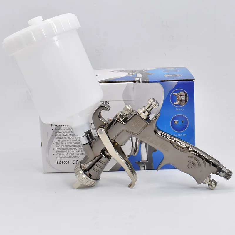AUARITA MP-500 LVLP Spritzpistole 1,3 mm Düse 600CC Farbtank Schwerkraftspritzpistole zum Lackieren von Autos Aerografo Farbspritzgerät Druckluftwerkzeuge