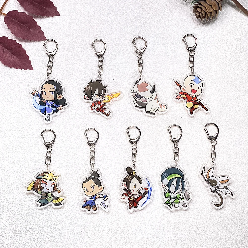 1/9Pcs Cartoon Avatar: The Last Airbender Keychain Accessorie Cute Acrylic Charms Pendant For Bag Key Holder Backpack Decoration