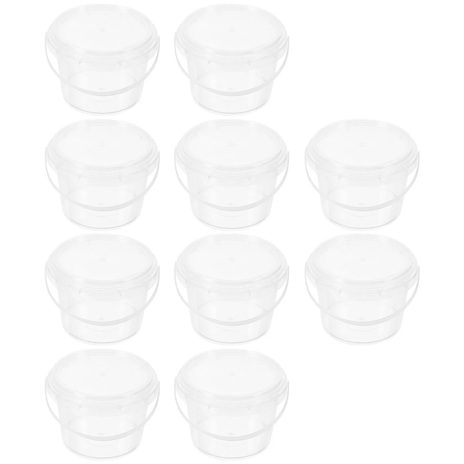 

10pcs PP Bucket Round Kitchen Container Lid Plastic Sealed Durable Lightweight Reusable Heat Resistant for Food