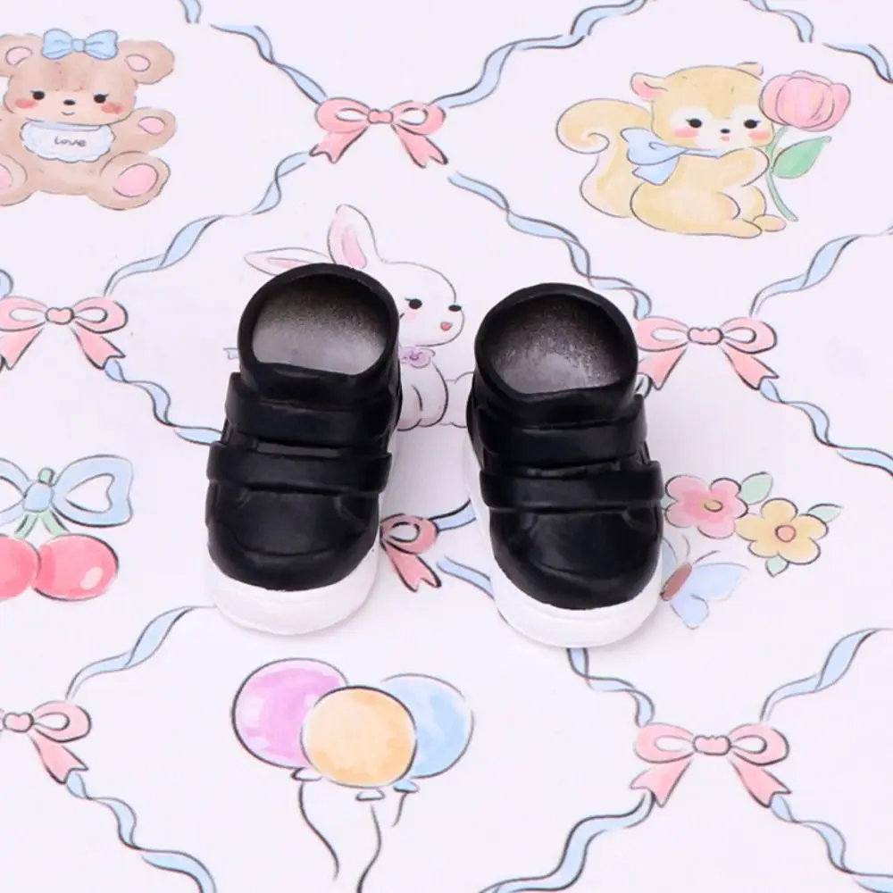 Trendy Mini Ob11 Doll Shoes Solid Color Black and white Leisure Shoes Doll Accessories for BJD, P9, YMY