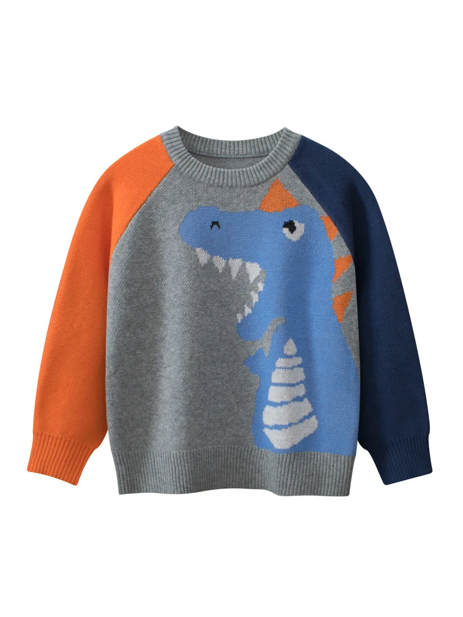 2024 Children Sweater for Boys 100% Cotton Novelty Cute Panda Bear Dinosaurs Cartoon Kid’s knit Sweater Casual Sport Sweaters